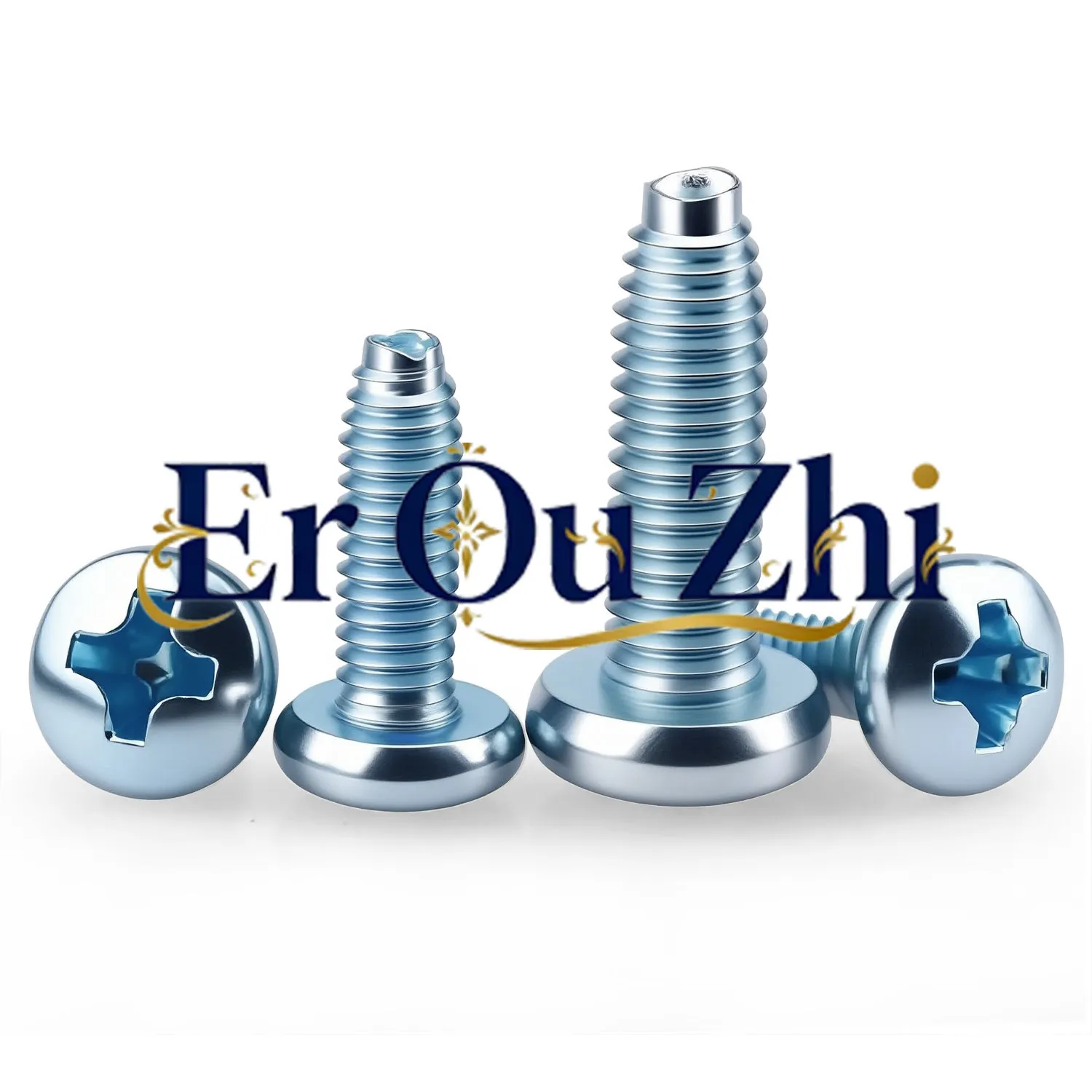 Hard Blue Zinc Cross Round Head Triangular Tooth Self-tapping Screw GB6560 Pan Head Triangular Head Self-locking M3M4M5M6