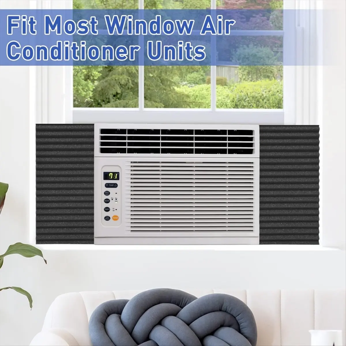 【~ New ABZE】Window Air Conditioner,Side Insulated Foam Panel, Heat and Draft Insulating,Two Piece Panels Window Seal