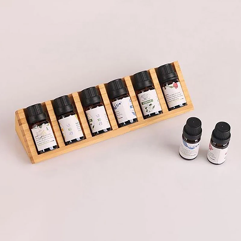 ポータブル卓上ディフューザースタンド棚オーガナイザー 6 スロットマニキュアコレクション香水ホルダーエッセンシャルオイル収納ラック