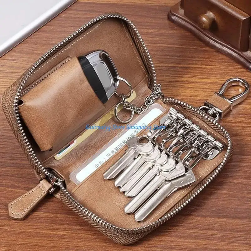 573B Elegant Holder Fine Textured PU Leather Functional Money Purse Car Case