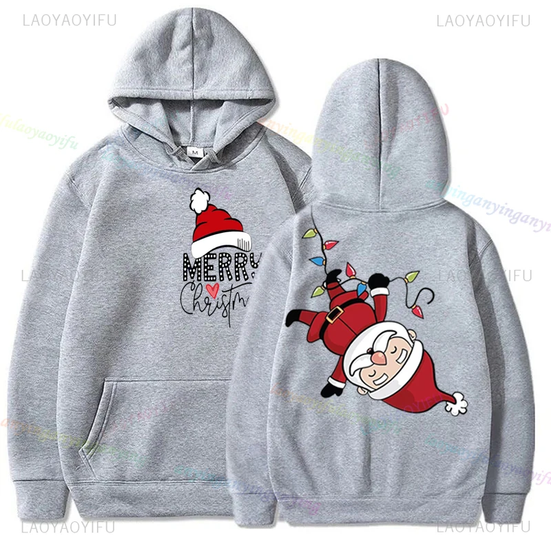 Father Christmas Graphic Pattern Hoodies Funny Christmas Men Women Sweatshirts Long Sleeve Shirt Coats Autumn Winter Streetwear