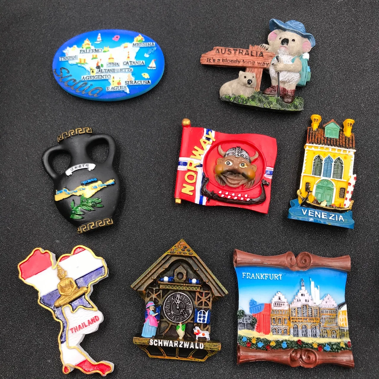 Italy Resin Fridge Magnet Tourism Souvenir Thailand Greece Australia Norway Germany France Venice Souvenir Magnets Stickers