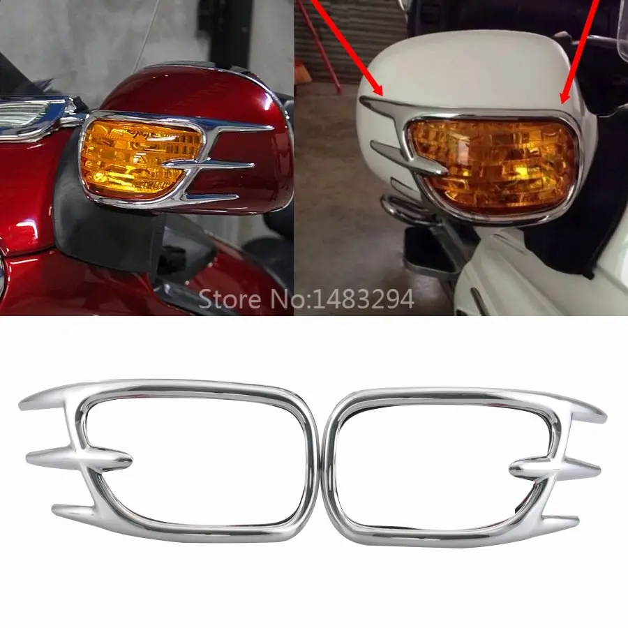 

For Honda Goldwing 1800 Gold Wing GL1800 2001-2011 Motorcycle Accessories Side Mirror Back Accent Grille Trims ABS Chrome