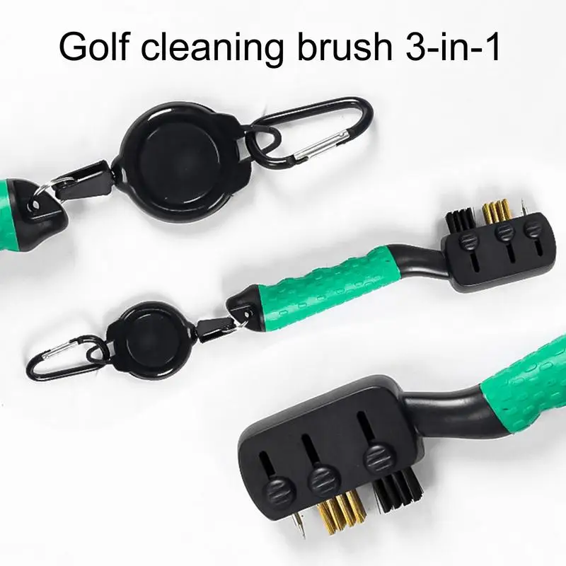 Golf Club Cleaner Brush Golf Club Scrub Brush For Cleaning Golf Club Groove Scrub Handy Golf Tool With Carabiner Clip Ergonomic