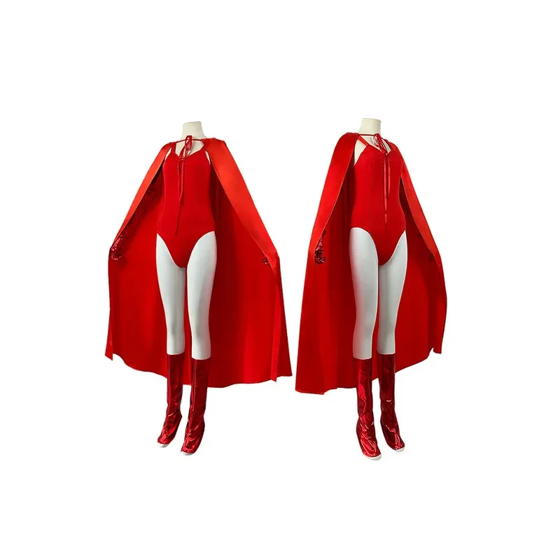 المرأة واندا ماكسيموف زي القرمزي الساحرة الرؤية تأثيري ارتداءها عباءة مجموعة كاملة الزي مثير للنساء