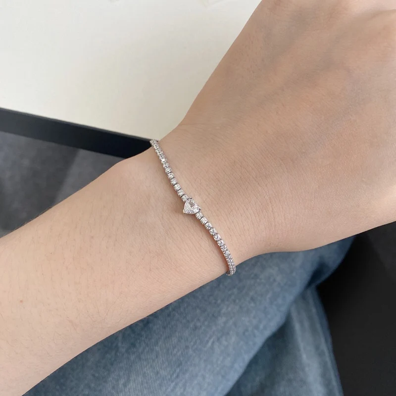 AButterfly-pulsera de tenis con diamantes de imitación de carbono para mujer, 100% Plata de Ley 925, 8A, joyería fina, regalo de cumpleaños