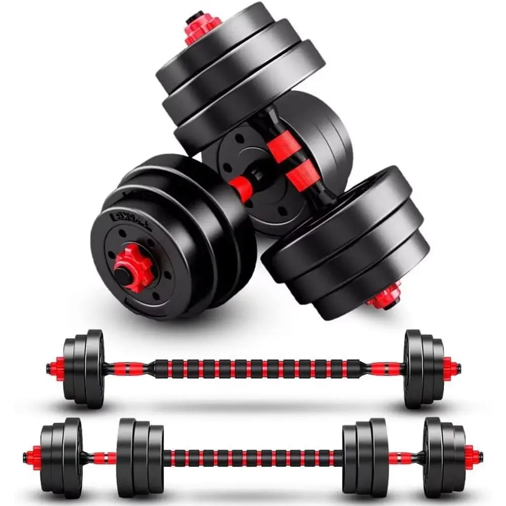 

Versatile Adjustable Dumbbells Set - 2-in-1 Convertible to Barbell, Ideal for Home Gym, Suitable for All Fitness Levels
