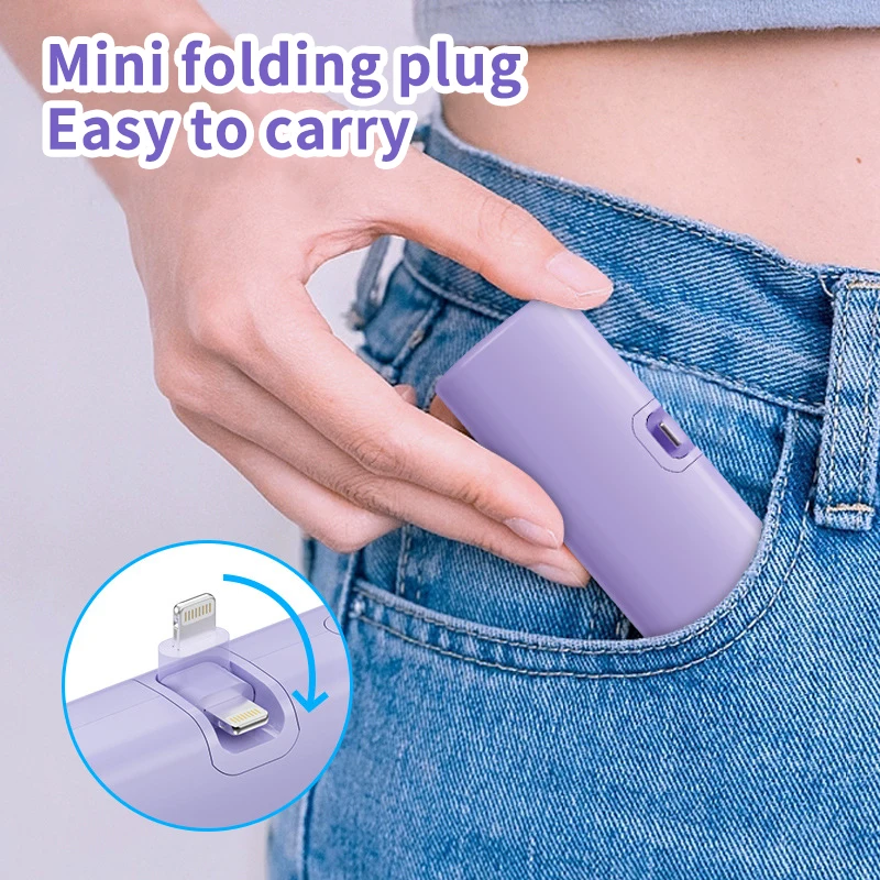Newest Products Mini Emerg Chargeur 5000mah Power Bank Portable PowerBank for Travel Capsule Battery