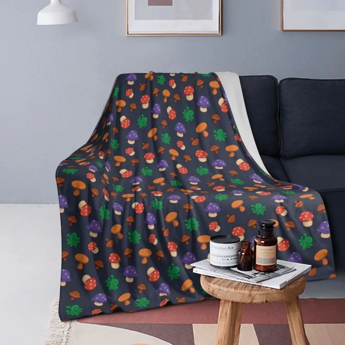 

Stardew Valley Mushrooms Blanket Soft Warm Flannel Throw Blanket Bedspread for Bed Living room Picnic Travel Home Couch