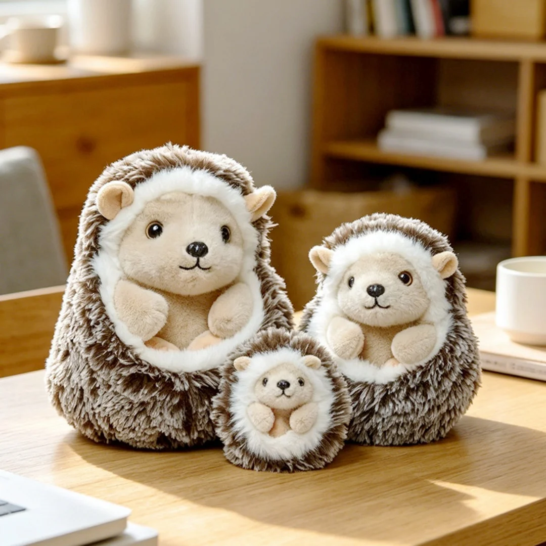 Cute Hedgehog Ball and Sheep Ball Plush Toy Soft Stuffed Animal Hedgehog Lamb Doll Birthday Christmas Gift for Kids Decoration