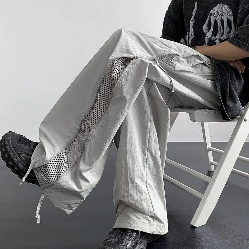 American Style Men's Hiking Trousers Summer New Quick Dry Casual Loose Straight Leg Long Pants Outdoor Camping Travel Gear