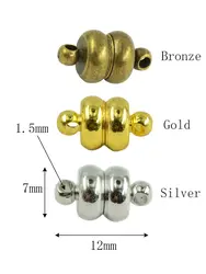 10 Sets 7x12 mm Oval Apple Round Brass Magnetic Clasps Connectors DIY Jewelry Findings Accessories
