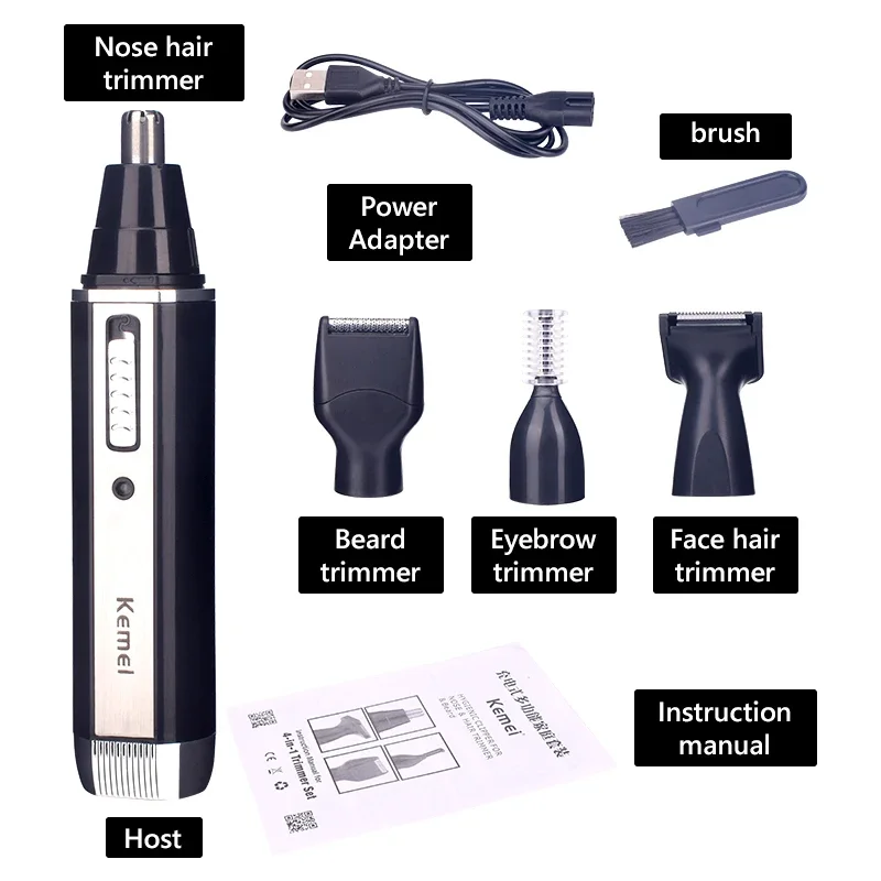 Electric Nose Hair Trimmer Ear Nose Trimer Eyebrow Beard Shaver Razor Clipper Face Shaving Machine