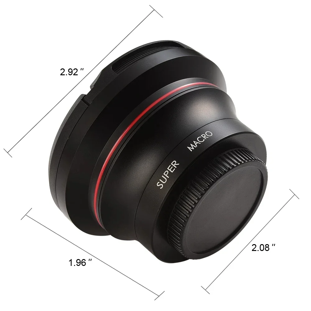 Wide Angle Lens for AC3 AC5 AC7 4K Video Camcorder Lens 1080p Full HD Camera 37mm 0.39X Lens with Macro Video Recording