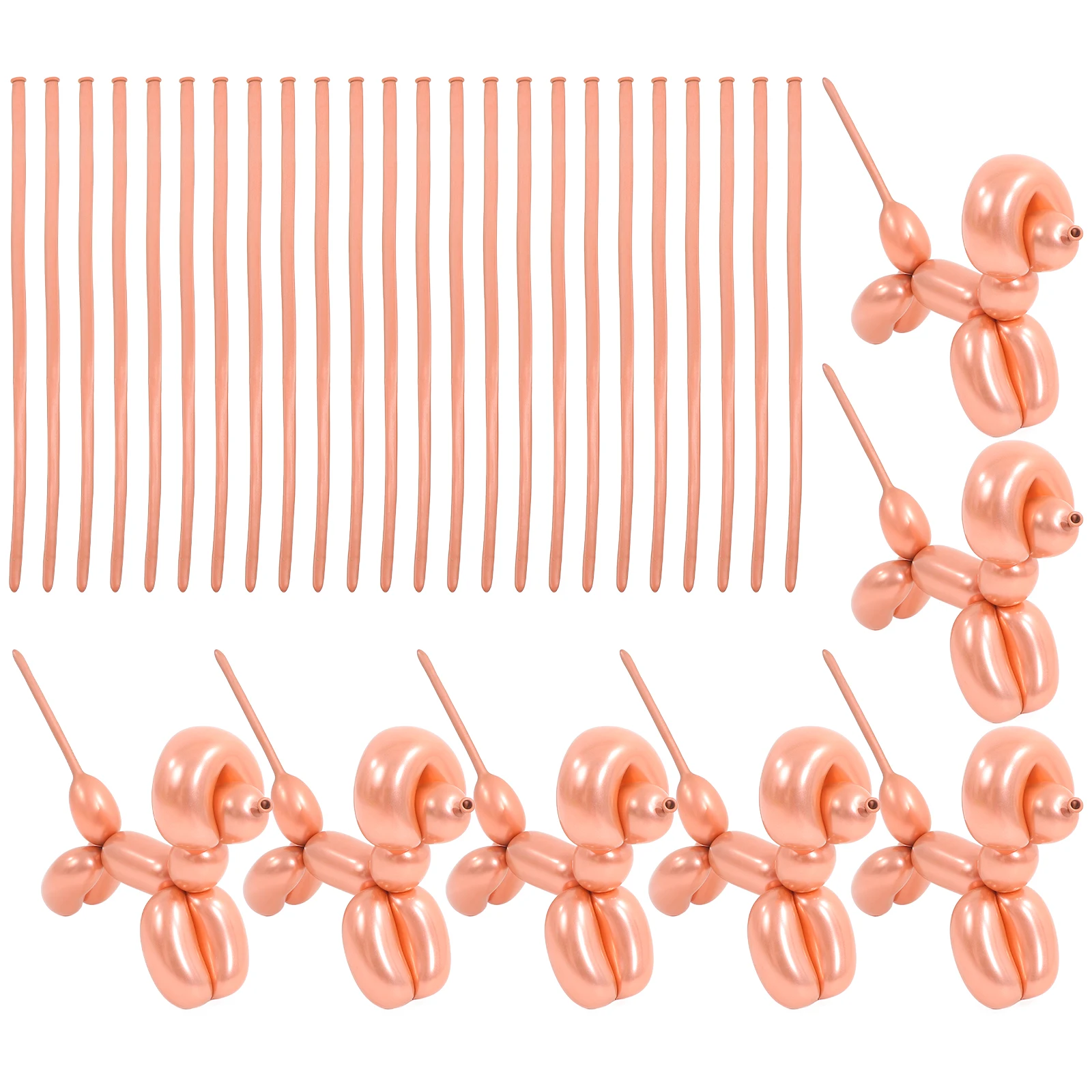 

100pcs Metal Strip Balloons Long Rose Gold Latex Twisting Wedding Party Decorative naments Birthday Celebration