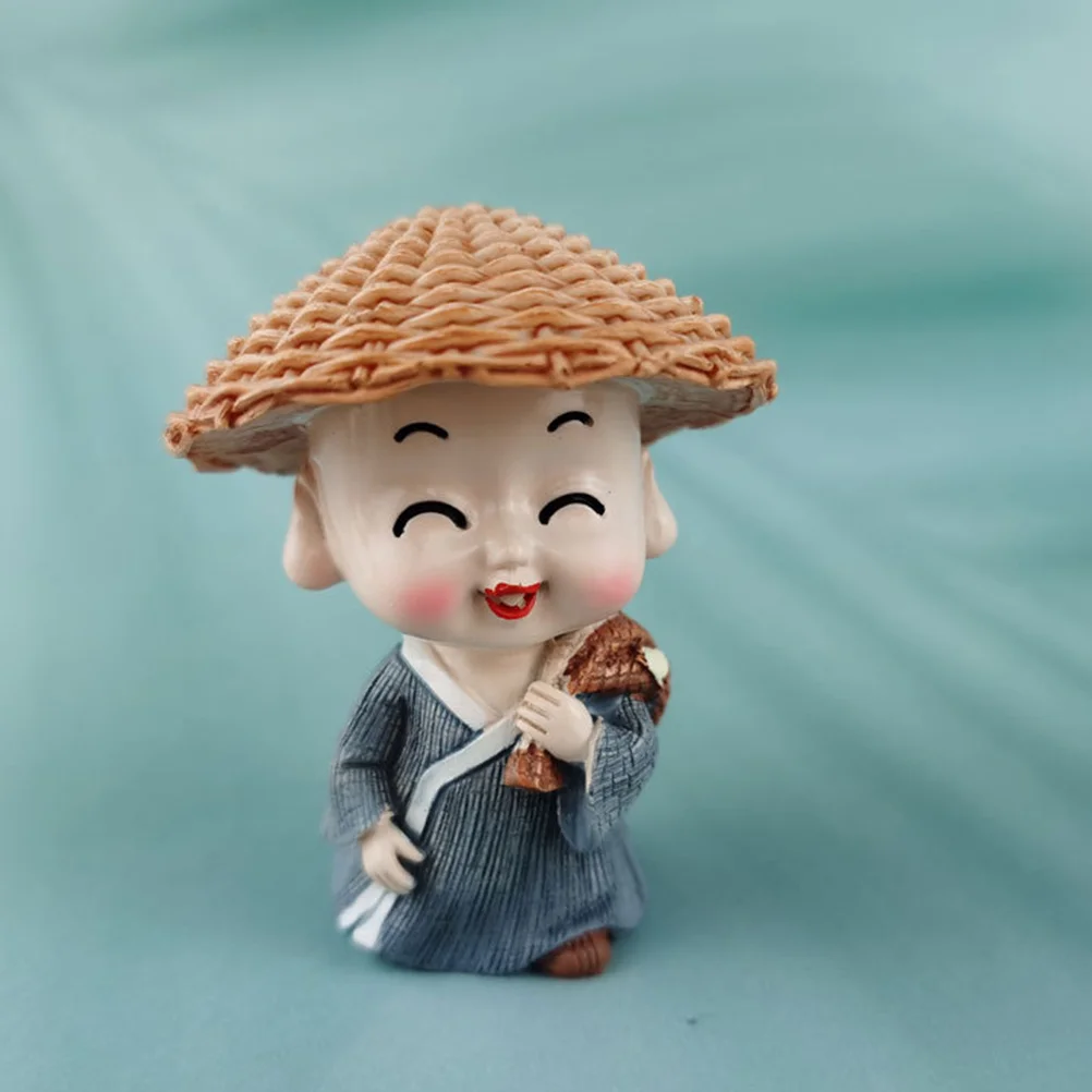 1 مجموعة تماثل صمغي مجموعة من 4 يصعب ارتداؤها بوذا الحلي سطح المكتب الديكور للمنزل مكتب الرهبان تمثال حلية #1