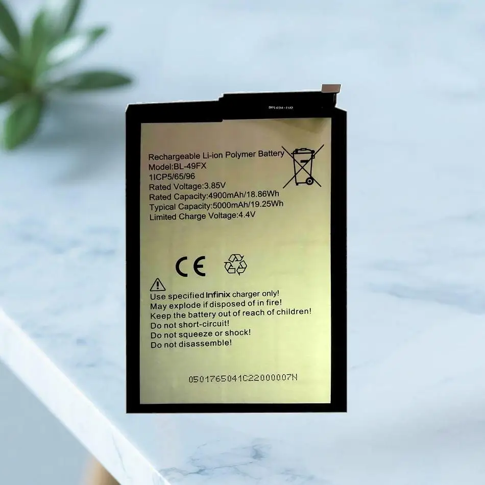 

For Infinix Hot 8 9 X650 X650B X655 X656 Note 7 Lite Spark 5 Pro High Capacity BL-49FX Mobile Phone Battery 5000Mah Lightweight