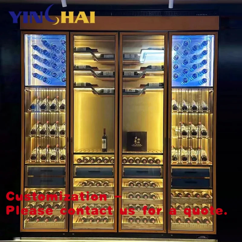 

Customize.Custom Luxury Commercial Wine Cabinet Stainless Steel Constant Temperature Wine Cabinet Wine Cabinet bar Living Room F
