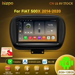 Hizpo 8G+128G For Fiat 500X 2014 - 2020 Android Auto Car Radio Video Multimedia Players CarPlay GPS No 2 Din 2din DVD RDS DSP BT