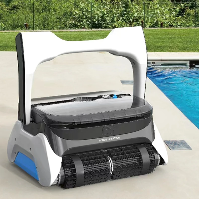 Robotic Swimming Pool Cleaner, Cordless Automatic Vacuum Cleaner, 7800mAh Battery Climb Wall for Small and Medium pools