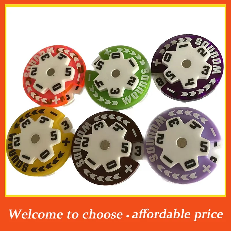 

TH Xm1pc Random Color Acrylic Small Size Counter 32MM Round Health Damage Wounds Tracker Acrylic 1PC 0-59 Life Tracker