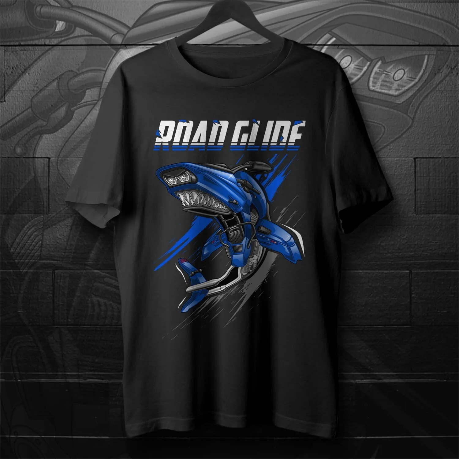 H-D Road Glide Motorcycle Shark Inspired T-Shirt 100% Cotton O-Neck Short Sleeve Summer Casual Mens T-shirt Rider Streetwear