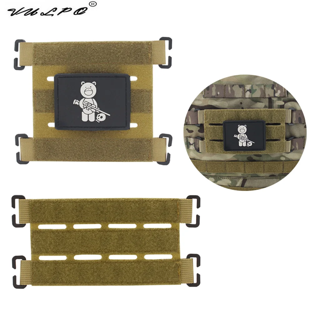 VULPO New Style Tactical Vest Patch Molle System Adapter Panel Hook&Loop Converter For Attching ID Patches DIY Patch Badge