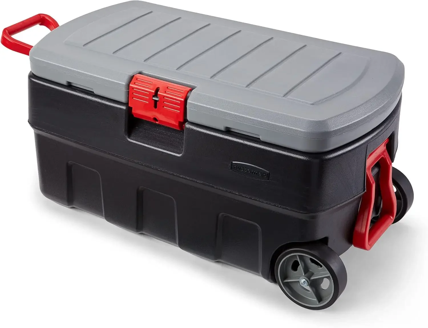 

35 Gal Wheeled Lockable Storage Bin with Lid, Heavy-Duty Water Repellent Industrial Container with Built-In Durable Wheels