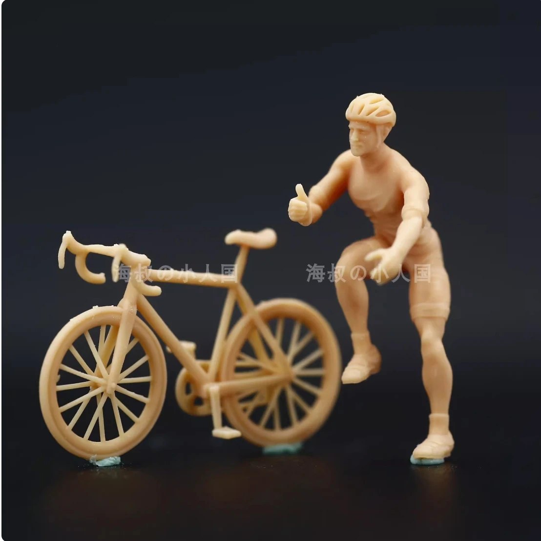 Resin 3D Print 1/64 1/43Scale Riding Boy Girl Bicycle  Miniatures Figures Model For Micro Photography Collection Home Decoration