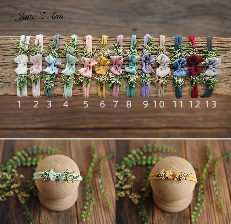 Jane Z Ann multi- Color Mini Bowknot Headdress Baby Pictures Hair Band Floral Headdress Newborn Photography Props