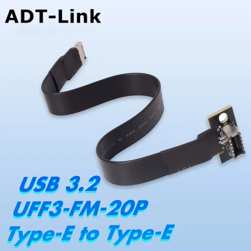 ADT-Link USB3.1 GEN2 Type-E To Type E Extension Cable Internal USB 3.2 E Type Male To Female Cable W Screw Holes For Motherboard