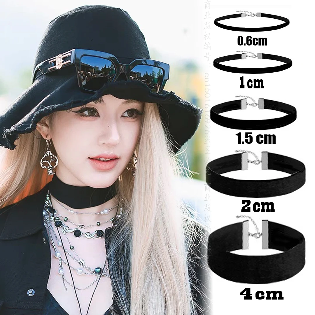 Neue Goth Schwarz Samt Choker Halsketten Gothic Stil Seil Frauen Hals Dekoration Chocker Schmuck Auf Den Hals Kragen Für Mädchen Kpop
