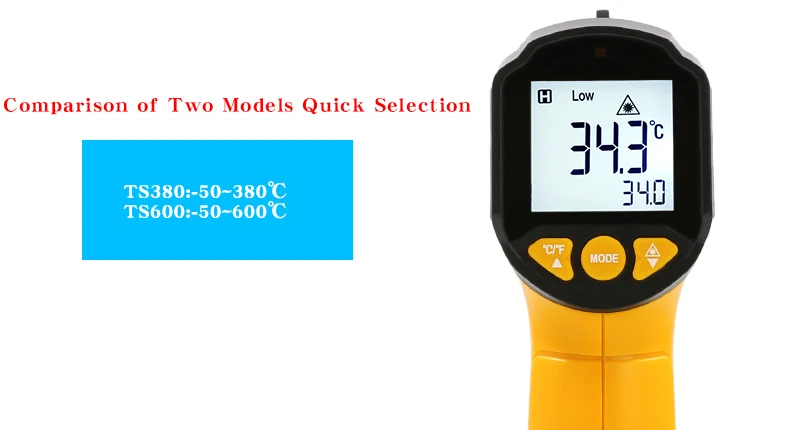 TS380 Infrarot berührungsloses HYTAIS-Thermometer, tragbares industrielles hochpräzises elektronisches Temperaturmessgerät TS600 – Detail 4