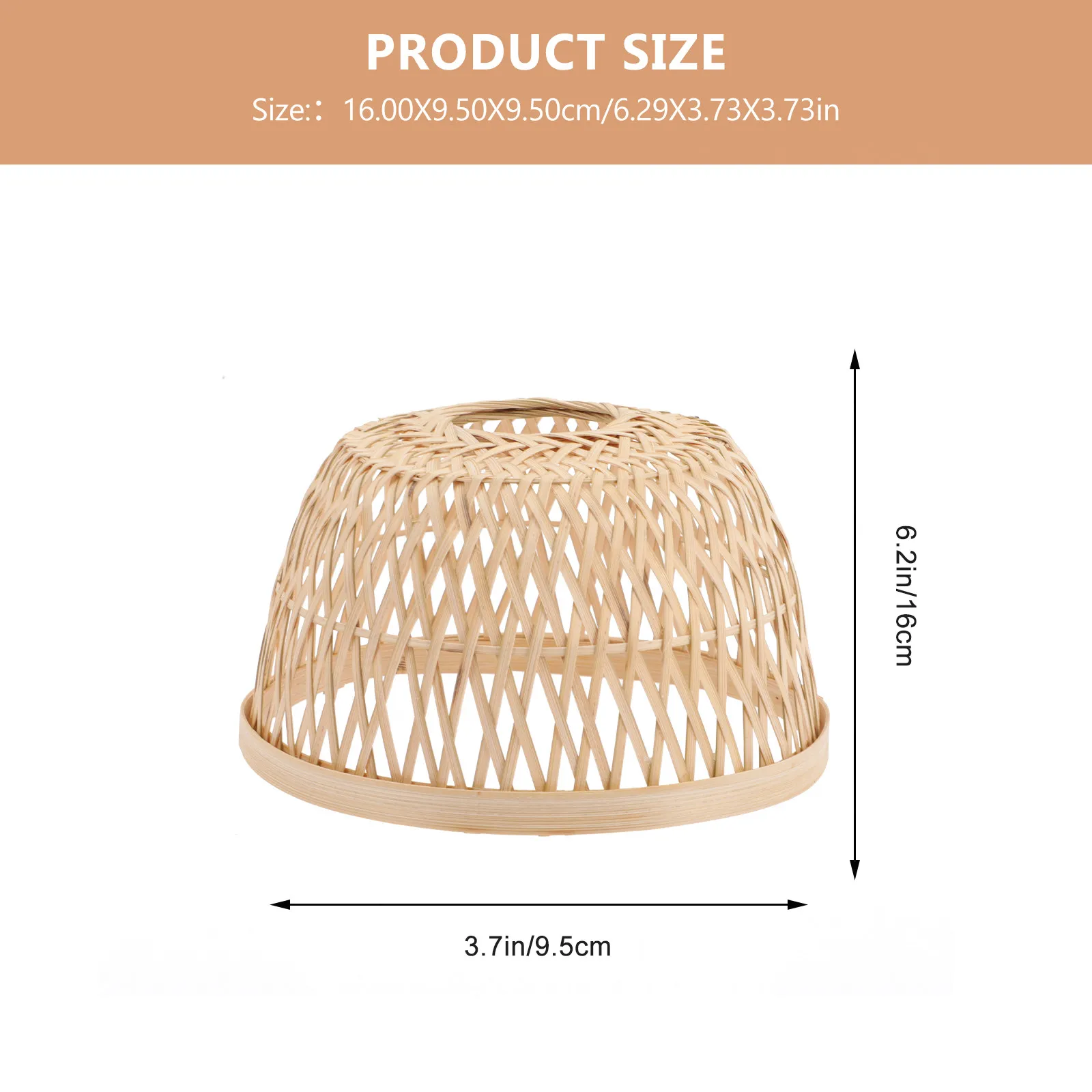 Bamboo Woven Hanging Lamp Shade Rustic Style Pendant Light Cover for Restaurant Hotel Home Warm Lighting