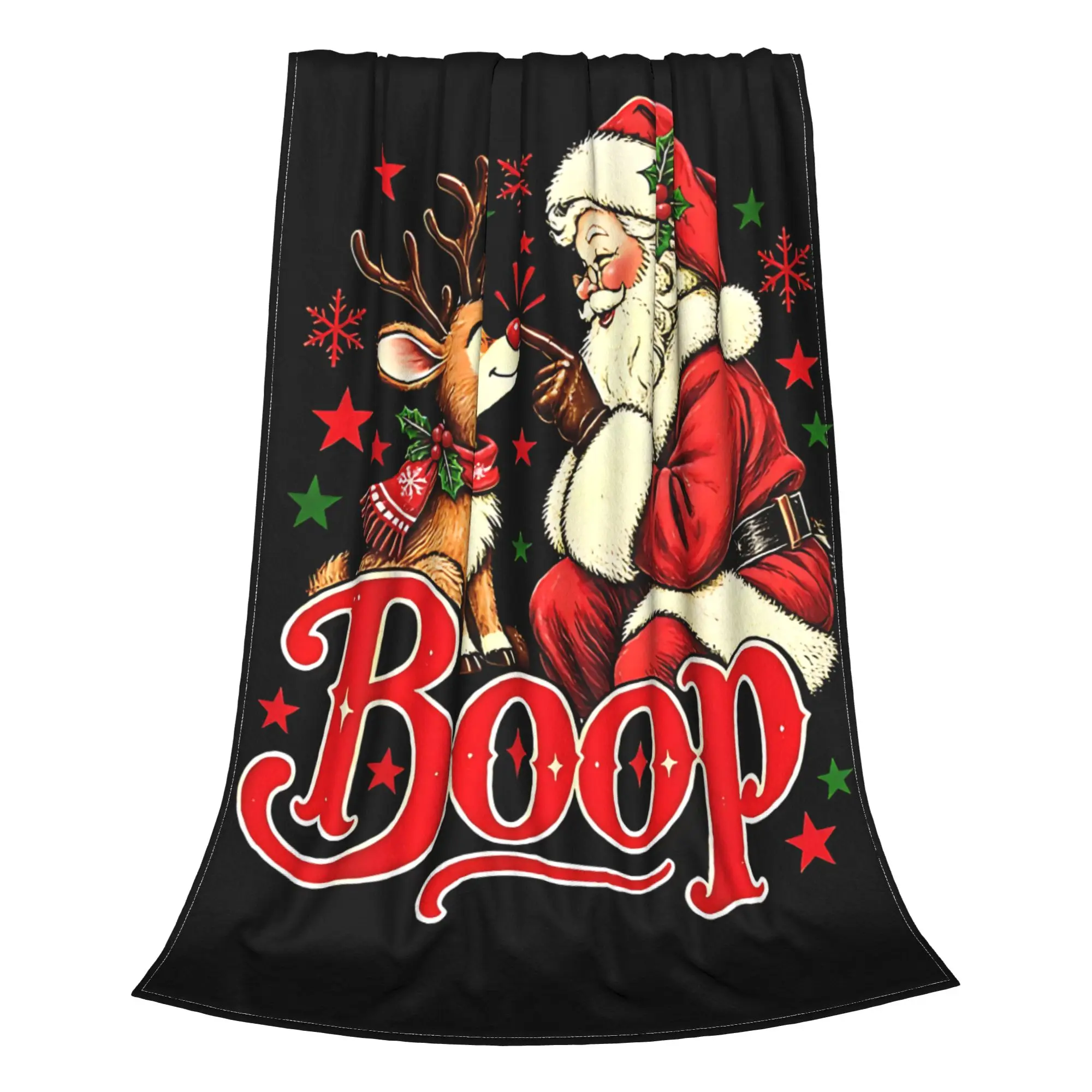 1PC Home Cutecore Boop! Cute Reindeer Christmas   Blanket Super Cosy Plush Home Living Room Sofa halloween