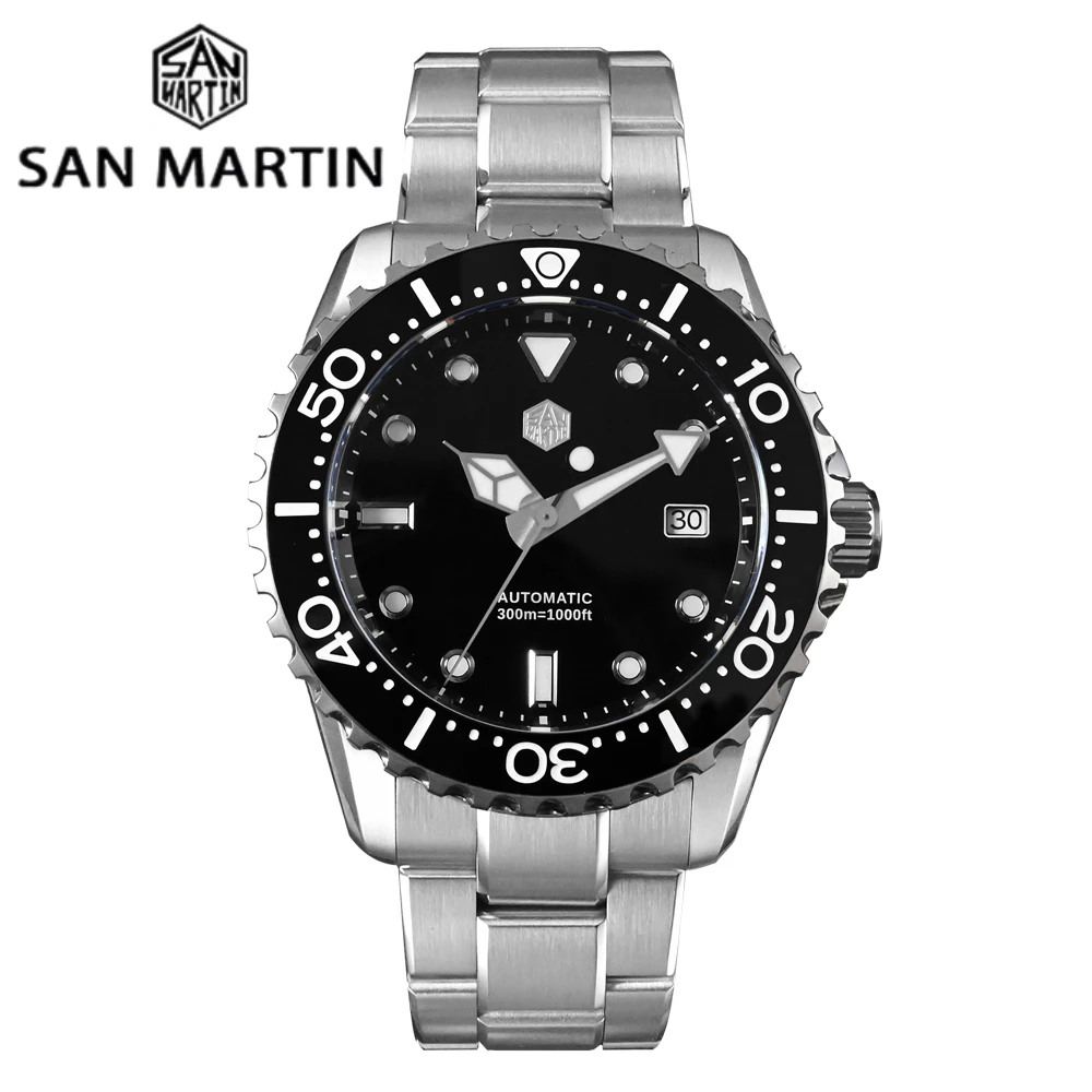 

San Martin New 44mm Luxury Men's Diving Watch Classic High Quality NH35 Automatic Mechanical Sapphire BGW-X1 20Bar Reloj SN0009