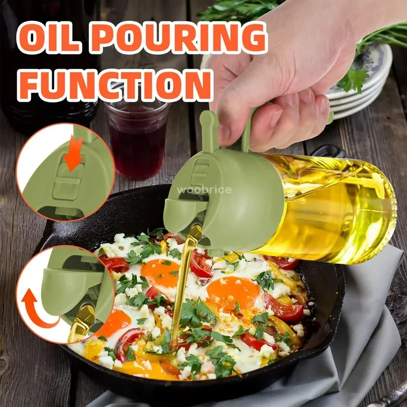 2in1 500ml Plastic Oil Spray Sprayer Bottle Olive Oil Dispenser Oil Jar Cruet BBQ Kitchen Baking Roasting Picnic Kitchen Tool