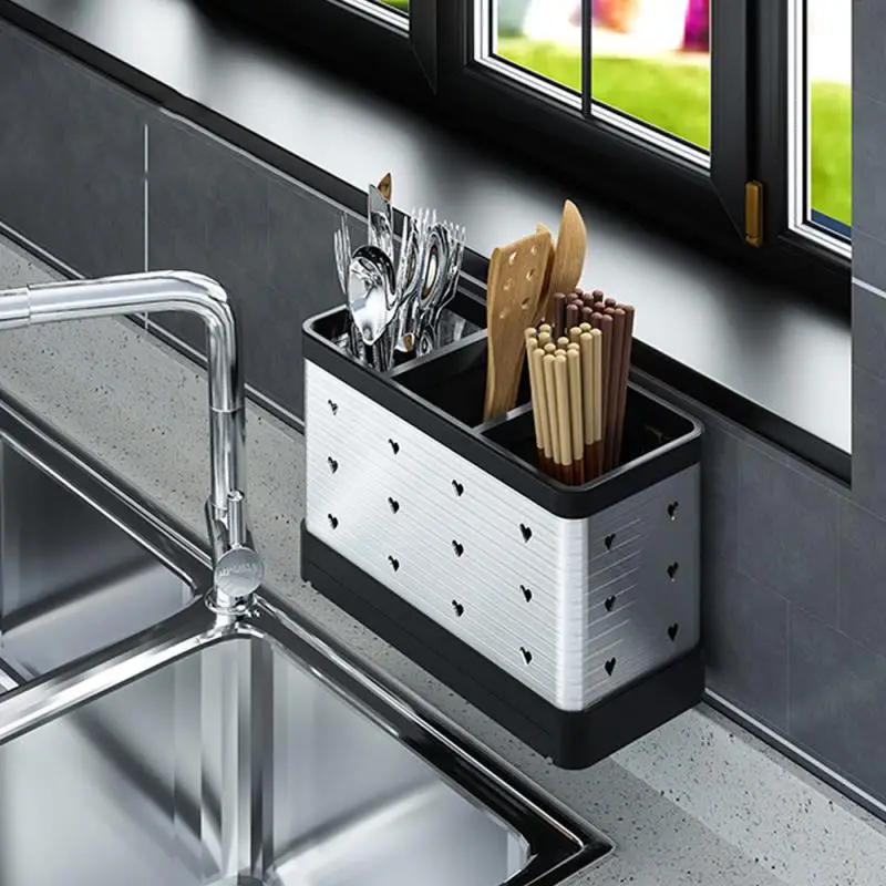 Kitchen Cutlery Storage Racks Drain Tableware Holder Chopstick Spoon Fork Storage Box Rack Chopsticks Cage Save Space