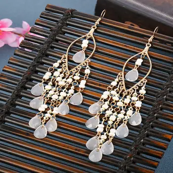 LIKGREAT Unalome吊墜長耳環嬉皮瑜珈蓮花水滴耳環女款民族佛教飾品 8 最佳銷售 嬉皮士耳環 - №4