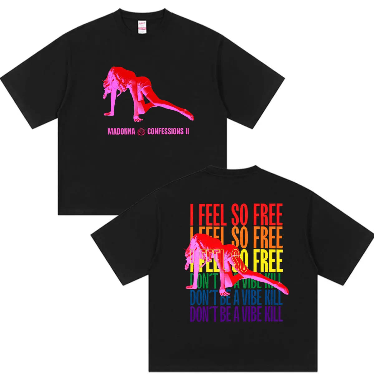 Madonna Confessions II Album Graphic T Shirts I Feel So Free Pop Music T-Shirt Men Women Retro Fashion Short Sleeve Tshirt 2026