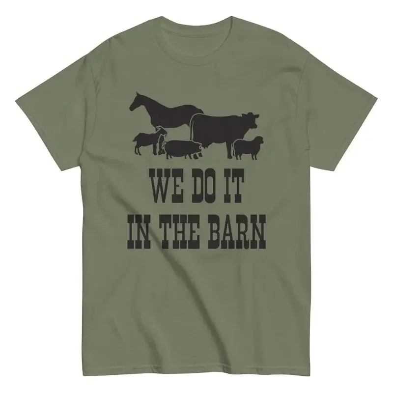 Large Animal Veterinarian Funny Cotton T Shirt We Do It In The Barn