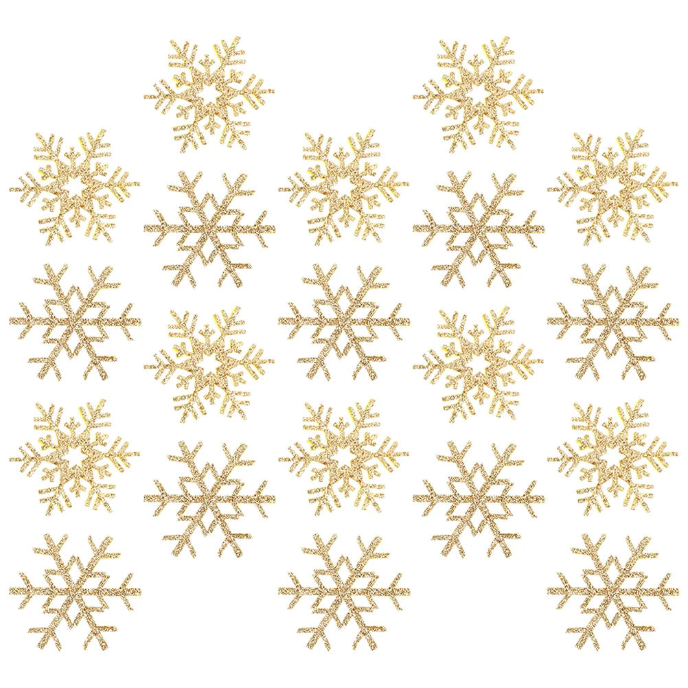 

20pcs Handmade Hair Accessories Materials Golden Fabric Patches for Clothing Embroidery Snowflake Sew On DIY Projects