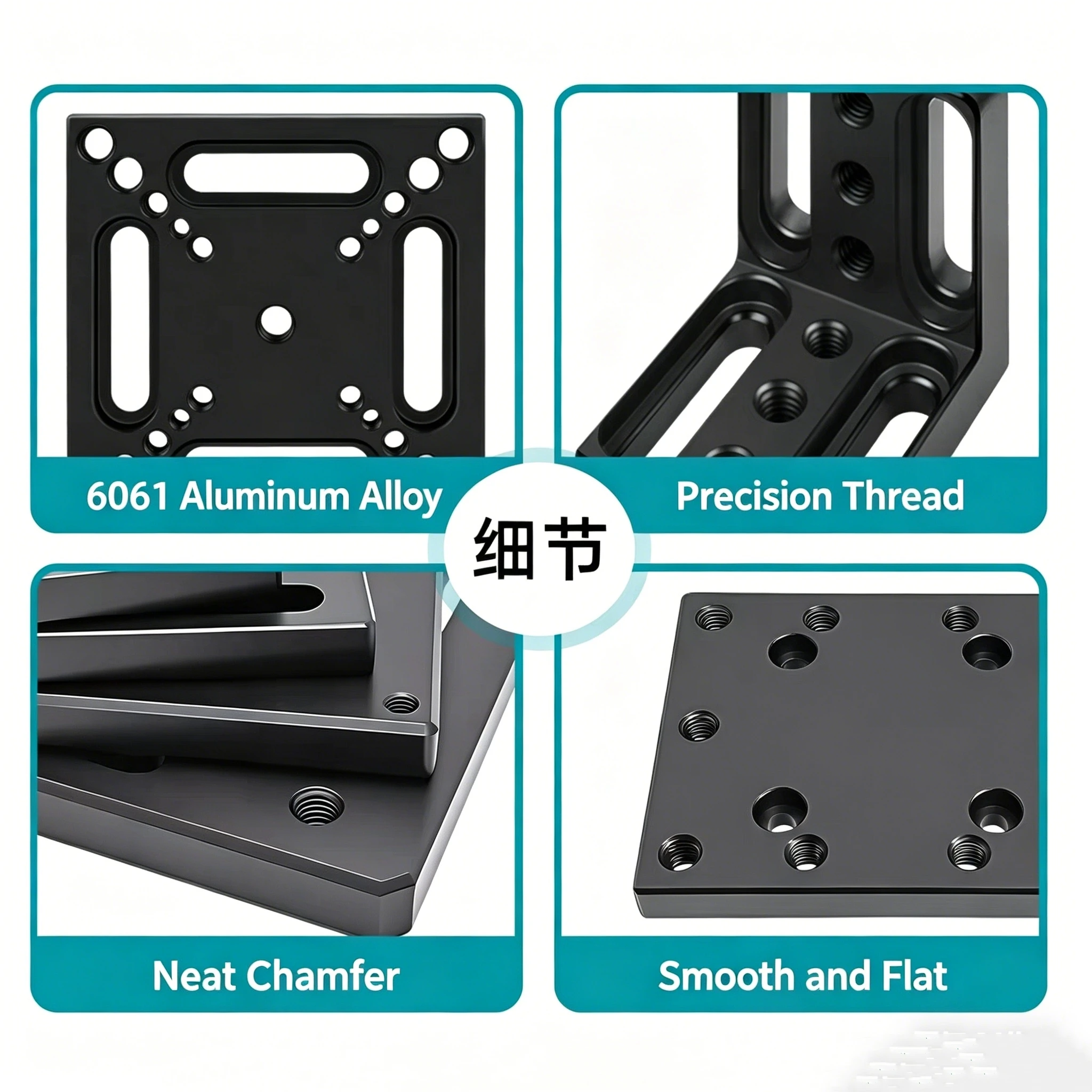 Manual Displacement Fine Adjustment Slide with M3/M4/M6 Screw Hole Connection Bracket，Optical Platform Adapter Plate & Mounting