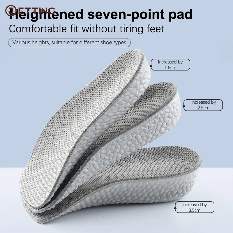 1 Pair Height Increase Insoles for Men Women Shoes Flat Feet Arch Support Orthopedic Insoles Sneakers Heel Lift Boost Shoe Pads