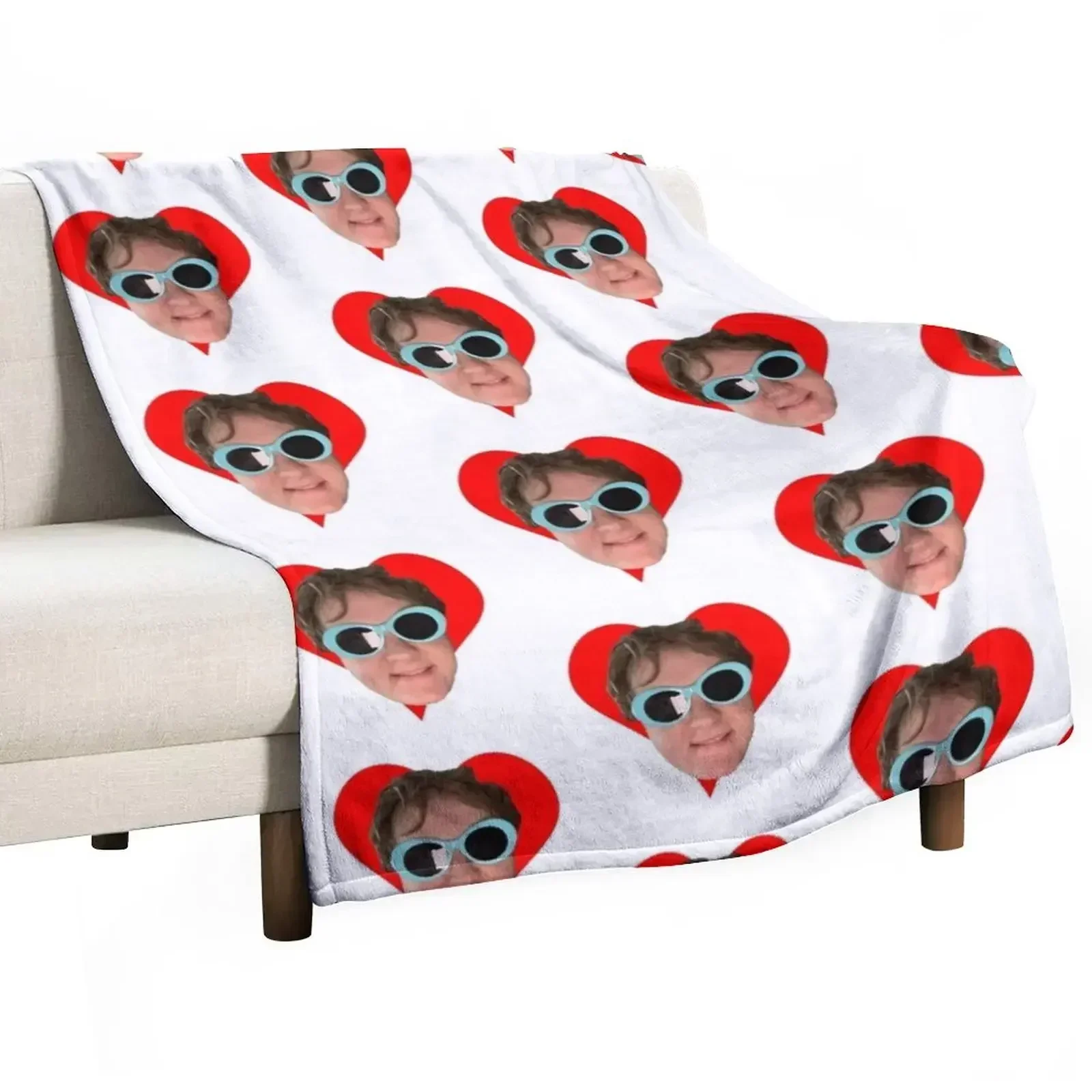 

Lewis Capaldi Heart & Sunglasses Throw Blanket Furry Decorative Beds Blankets