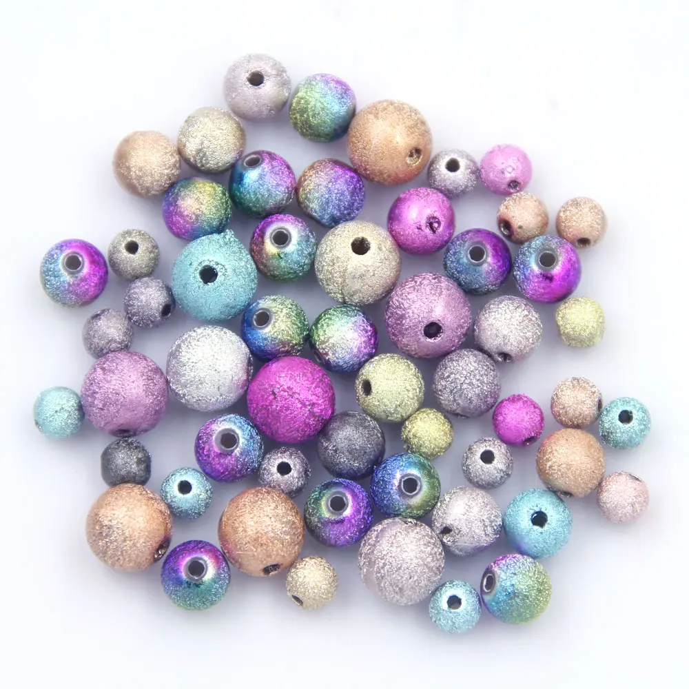 1000PCS Mix Acrylic Round Spacer Beads Random Size 6/8/10mm Handmade Crafts Jewelry Apparel Decoration Supplies DIY Material Bag