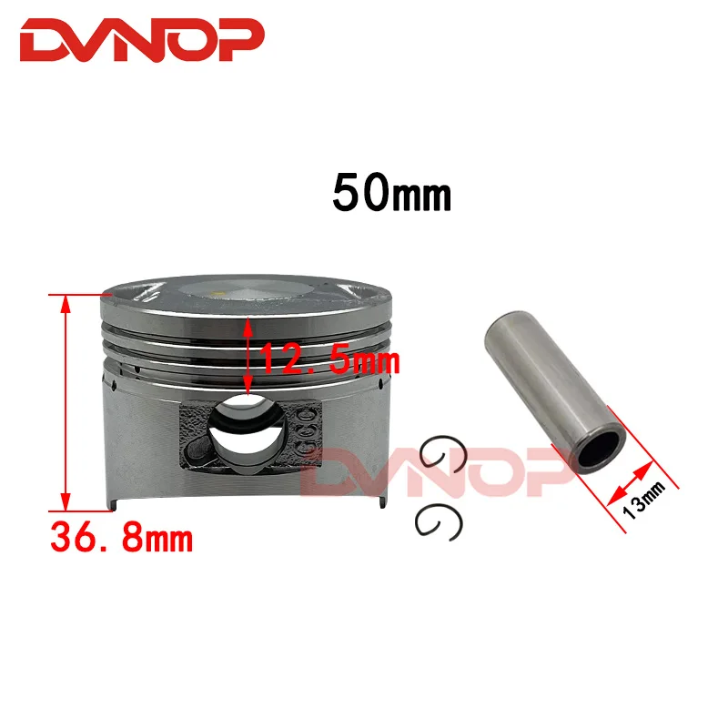 Motorcycle 50mm Piston 13mm Pin Ring Gasket Set  WH100 GCC100 SCR100 Egine Spare Parts