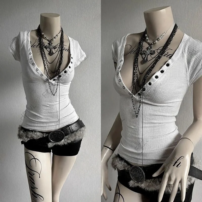 سترة علوية قصيرة بأزرار Y2k للفتيات Harajuku Sle بقصة ضيقة ملونة ربيع 2026 سترة Faion للسيدات/مخمل irt