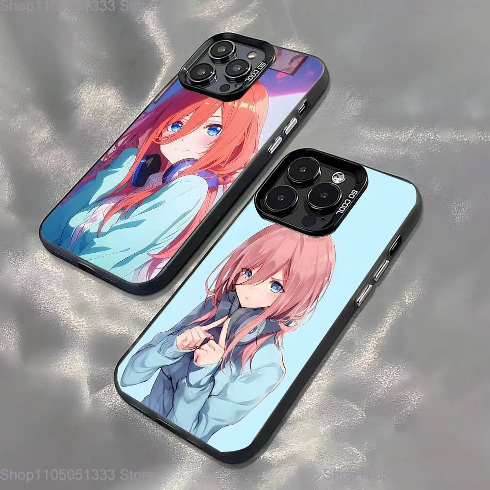 

Nakano Miku Phone Case For iPhone 16,15,14,13,12,11,Pro,XS,Max,Plus,Mini,SE Black Candy Matte Shockproof Cover