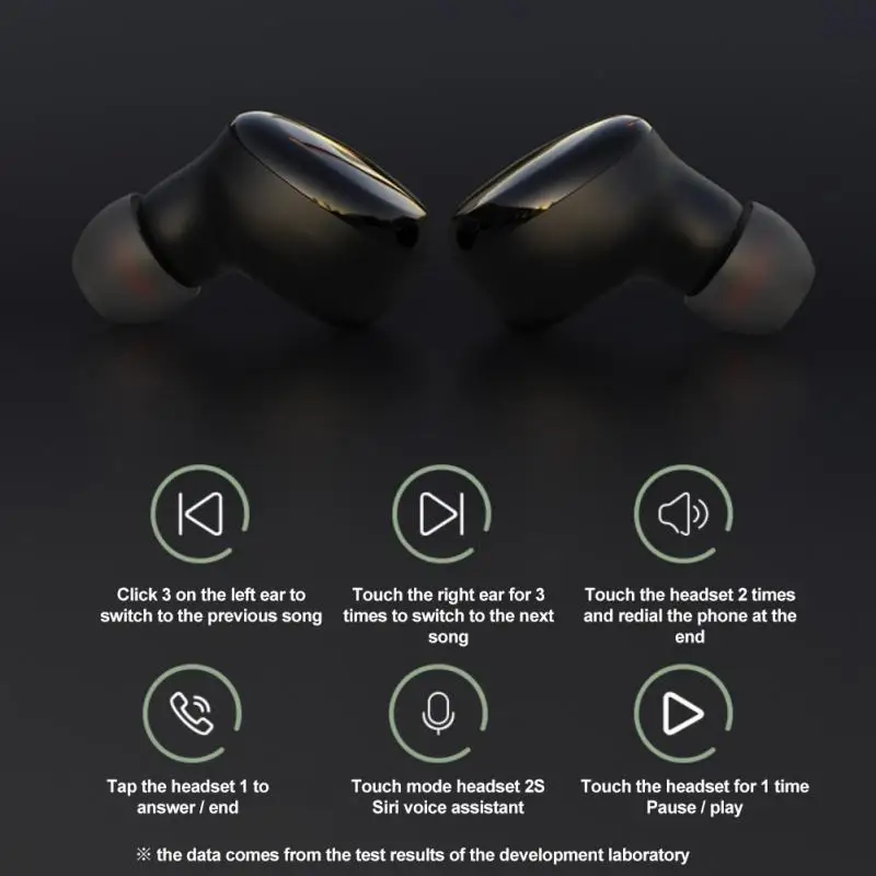 TWS5 Wireless Earbuds 5.3 Earphone Fast Charging Smart Touch Control Super Bass Noise Reduction Headphone